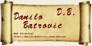 Danilo Batrović vizit kartica